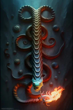 Full body photography of an ethereal Jörmungandr the world snake, Fire theme art, Dark moody night atmosphere, by Michelangelo, 8K, high body details, anatomically perfect body, oak tree roots, ignore NSFW.award winning portrait of a male anthropomorphic cat long black hair. character design by cory loftis, fenghua zhong, ryohei hase, ruan jia , unreal engine 5, artistic lighting, highly detailed, photorealistic, fantasy,