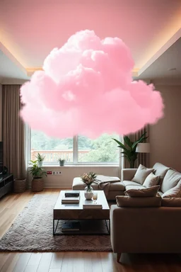 A pink cloud floating in the living-room