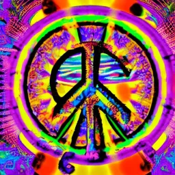 PEACE SIGN psychedelic hippie guitar trippy acid LSD