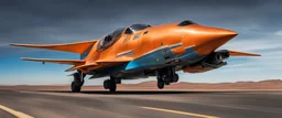 A national geographic award-winning photograph of a military fighter jet station wagon elephant hybrid bilaterally symmetrical designed by skunkworks, only one vehicle per image painted metallic orange traveling at a high rate of speed, jet intake off of the front center of vehicle and jet exhaust out the rear with bright blue flame soviet retrofuturism, cassette tape futurism, sleek but squared, tremendous nuclear powered engine