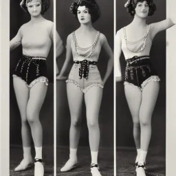 Ziegfeld Girl on jeans walking from left to right