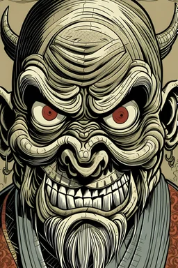 a typical japanese ronin mask comic book style tales from the crypt