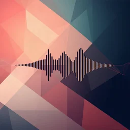 Es abstract geometric background. Dynamic sound wave. Design element. Vector illustration