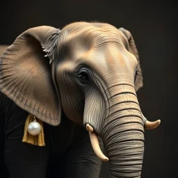 Elephant with a pearl earring.