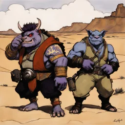 [art by Egon Schiele] Bebop and Rocksteady, in the desert of the lostlands