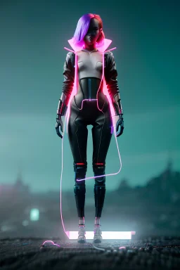 Waist up shot photo, helmut newton style, Asian cyborg woman :: symmetry photography, cyberpunk, pink hair, makeup, long line eye, light iris, :: latex coat, wires and circuits, pink, white, black :: cinematic, Ultra realistic, dark scene, soft color, highly detailed, unreal engine 5, RTX, ultra detail, 3d, finely drawn, high definition.