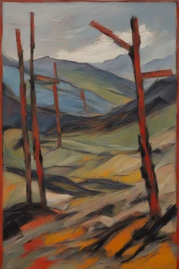 Landscape in the style of frank auerbach