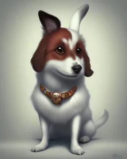 additive of a cute dog with white background, cartoon style