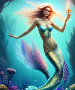 gorgeous mermaid, soft light atmosphere, light effect，vaporwave colorful, concept art, smooth, extremely sharp detail, finely tuned detail, ultra high definition, 8 k, unreal engine 5, ultra sharp focus