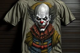 T-shirt format,Imagine/ pennywise, accurate, ultra realism, intricate detail, photo realism, portrait, upscale maximum, 8k resolution,,Hyper-detailed ,8k, by xanuth