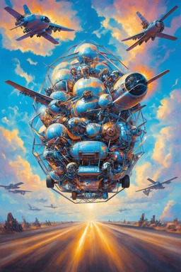 multi-dimensional chariot to move between planes of existence; neo-surrealistic optical art