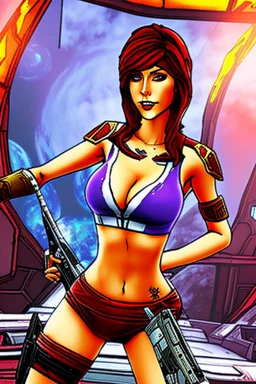Lauren Phillips cosplaying as Lilith from Borderlands