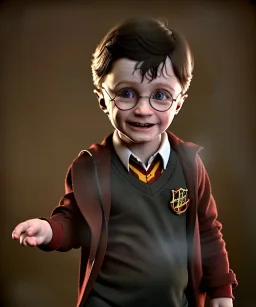 Harry potter toddler, full body, dramatic lighting, hyper realistic