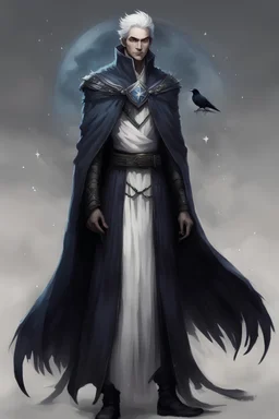 create a character for dnd. the characters name is Dream. dream is one of the seven Endless, powerful beings that are older than gods. Dream appears as a tall, thin man with bone-white skin, black hair, and two silver-blue stars in place of eyes. he wears a long black coat and is accompanied by a raven. Although he is ultimately a heroic character, Dream is sometimes slow to understand humor, occasionally insensitive, often self-obsessed, and very slow to forgive a slight.