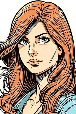 girl with brown hair comic book style