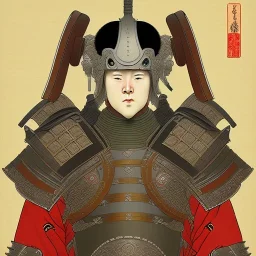 Ukiyo-e Style , Male Samuri in armour