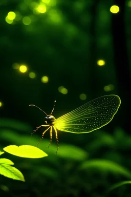 A firefly is flying quietly .