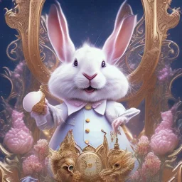 White Rabbit leading figure"Alice in the wonderland",dressing Disney style,hairstyle Disney style, detailed eyes, elegant,sarcastic smile, by artgerm,Chie Yoshii,Brian Kesinger,Gediminas Pranckevičius,Kilian Eng,reg Rutkowski,Disney