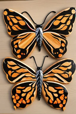 very beautiful butterfly wood mosaic