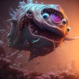 fluid ink angler fish creature, unreal engine 5, 8k resolution, photorealistic, ultra detailed