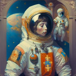 astronaut in the style of orthodox paintings