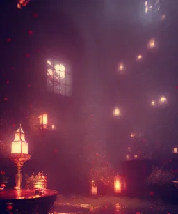 roses, axe, viking, romance, fantasy, fairies, runes, norse, red, goth, cinematic lighting, octane render, ambiance, professional photo, unreal engine