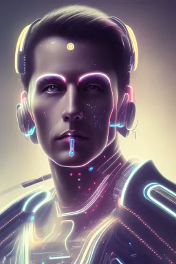 cyberpunk, head, men, portrai, tron