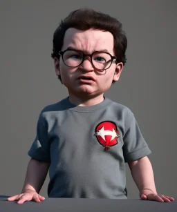 Leonard Hofstadter toddler, full body, dramatic lighting, angry, hyper realistic