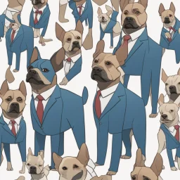 make one realistic business dog that is made of shapes and has a suit on looks a little like crystals with arms mindst 2048 x 1152 pixels og højst 6 MB