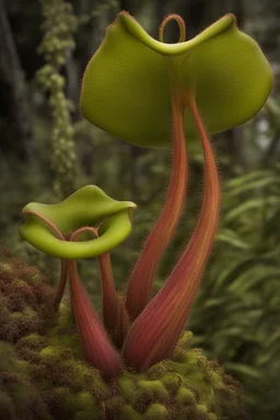 Giant prehistoric carnivorous plants in showy bloom