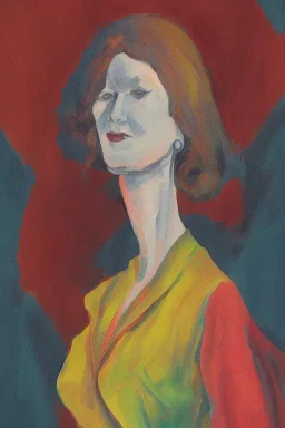 Portrait lady, full body shot, full-color medium shot style of textbook cover