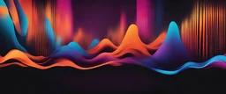 Vibrant color gradient on black background, abstract purple orange blue black banner, blurry colorful poster design