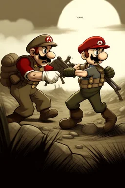 super mario fighting in world war 2