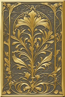 rectangular gold delicate art nouveau book cover