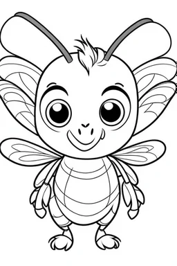 outline art for cute Bee coloring pages with sitch, white background, Sketch style, full body, only use outline, toddlers style, clean line art, white background, no shadows and clear and well outlined.