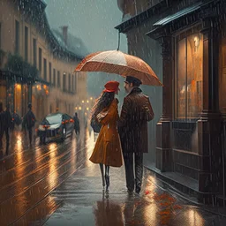 rainy street romantic