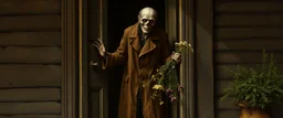 painted by Rembrandt, Maya is standing in the doorway with one hand still on the handle. She looks surprised, but not frightened. The zombie is wearing an old brown coat with patches on the elbows. His shoes don't match. What's surprising is that he's carrying a bunch of wildflowers. One of them has slipped from his hand and landed upside down on the porch. The rain is falling everywhere except on the flowers. That's a little strange. The story doesn't mention it.