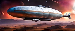 dirigible NCC 1701 hybrid, retrofuturistic, phototrealism, united federation of planets camper blimp