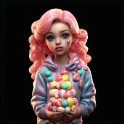 candy girl teenager, 3d,