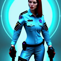 lady cop top in spaceship