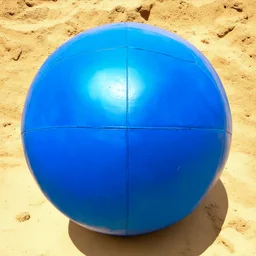 An old autochtome of a beach ball,, Klein blue color