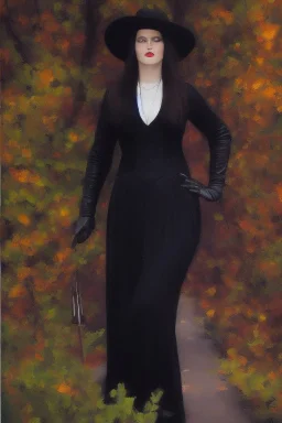 Full body portrait, painting, medium shot lady MidwestGothic