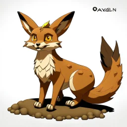 Create a fox with ground/rock-like features on its body