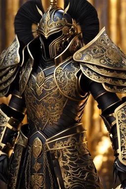 Realistic photography,front_view, (1King man , looking at viewer), black long hair,traditional dress ornaments mechanical_armor, intricate armor, delicate golden filigree, intricate filigree, black metalic parts, detailed part, dynamic pose, abstrac background, dynamic lighting