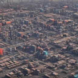 huge factories filling up an entire block and running on steam-power, deviantart, Photorealistic, vivid colors, polychromatic, geometric, digital illustration, HDR, Unreal Engine, 64 megapixels, IMAX, Terragen 4.0, 8k resolution