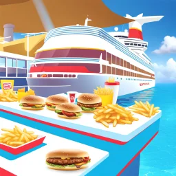 A fast food chain constructs its own cruise line.