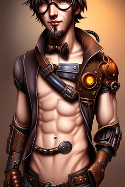 sexy male faceless gamer steampunk