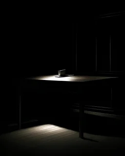 Empty desk, isolated, dark