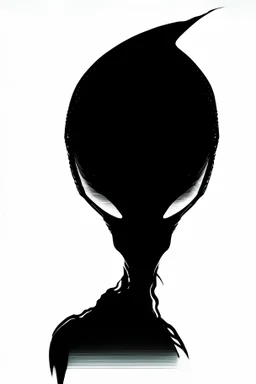 One liner silhouette of an alien head