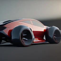 A concept car that has only three wheels. The rear wheel is in the middle.